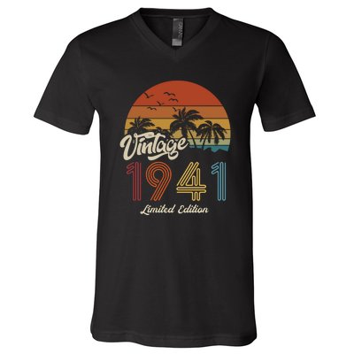 82nd Birthday Vintage Limited Edition 1941 V-Neck T-Shirt