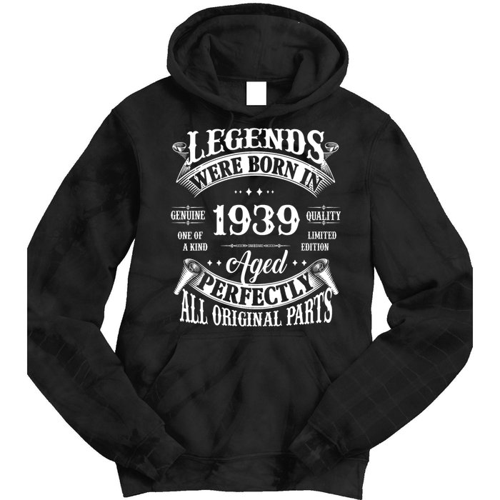 85th Birthday Vintage Legends Born In 1939 85 Years Old Tie Dye Hoodie