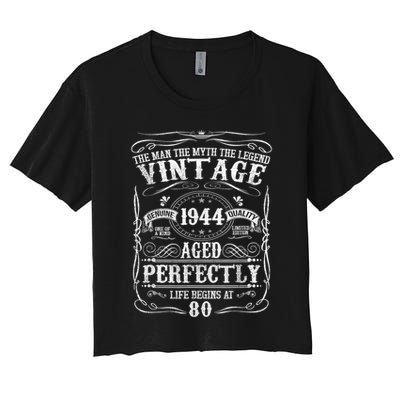 80th Birthday Vintage 1944 Man Myth Legend 80 Year Old Crop Top