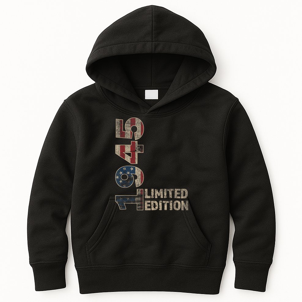 80th Birthday Vintage Born 1945 Turning 80 Year Old Kids Hoodie