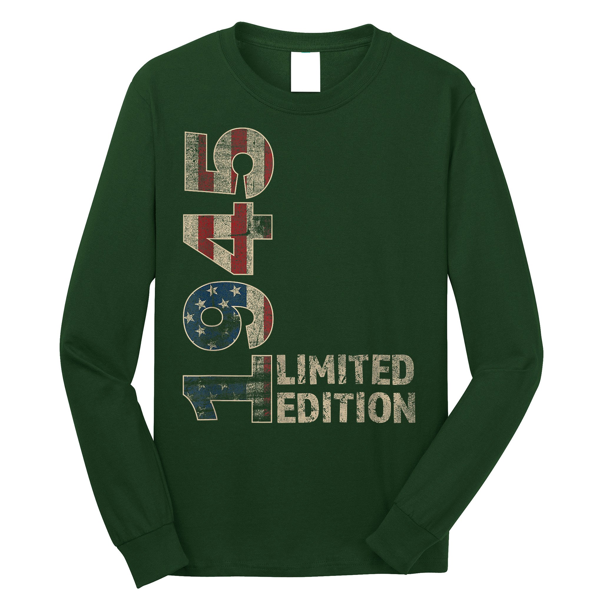80th Birthday Vintage Born 1945 Turning 80 Year Old Long Sleeve Shirt