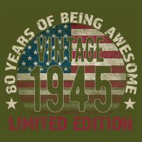 80th Birthday Vintage Born 1945 Turning 80 Year Old Long Sleeve Shirt