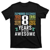 8th Birthday Vintage 96 Months 8 Year Old Birthday T-Shirt