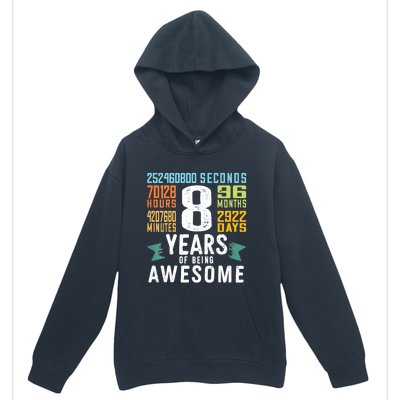 8th Birthday Vintage 96 Months 8 Year Old Birthday Urban Pullover Hoodie