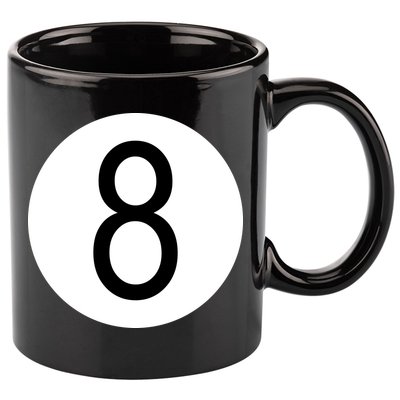 8 Ball Vintage 11oz C Handle Ceramic Mug