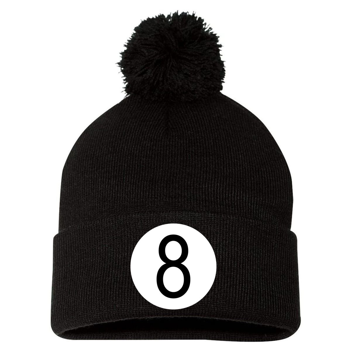 8 Ball Vintage Pom Pom 12in Knit Beanie
