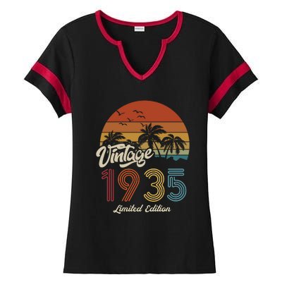 88th Birthday Vintage Limited Edition 1935 Ladies Halftime Notch Neck Tee