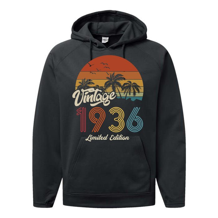 87th Birthday Vintage Limited Edition 1936 Performance Fleece Hoodie