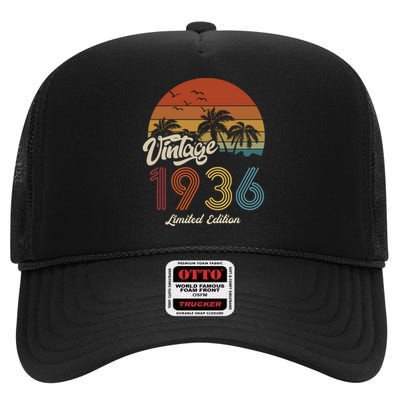 87th Birthday Vintage Limited Edition 1936 High Crown Mesh Back Trucker Hat