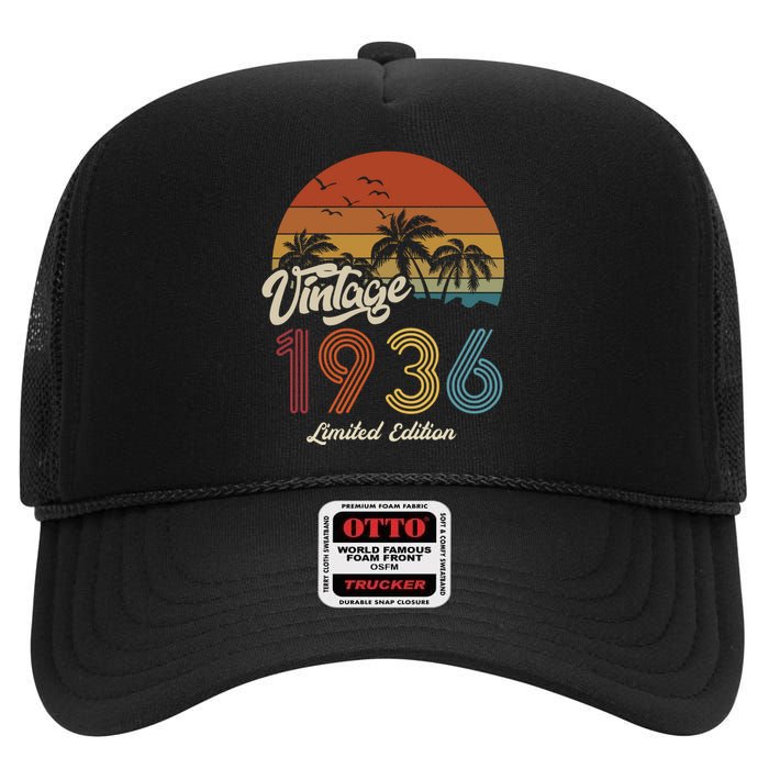 87th Birthday Vintage Limited Edition 1936 High Crown Mesh Back Trucker Hat