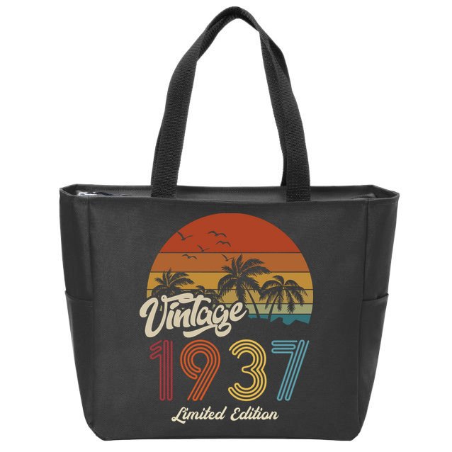 86th Birthday Vintage Limited Edition 1937 Zip Tote Bag