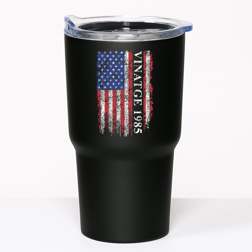 37th Birthday Vintage American Flag 1985 Tumbler