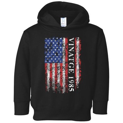 37th Birthday Vintage American Flag 1985 Toddler Hoodie