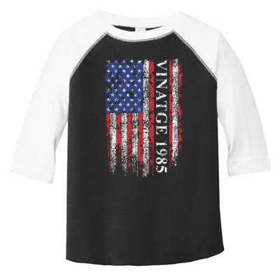 37th Birthday Vintage American Flag 1985 Toddler Fine Jersey T-Shirt