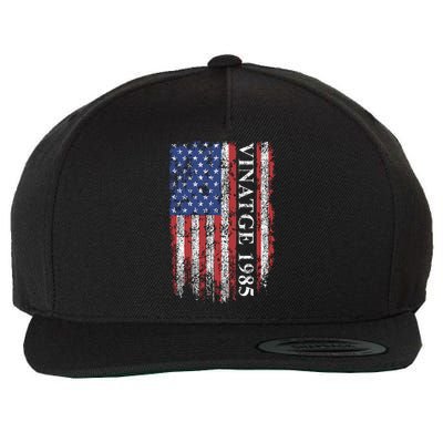 37th Birthday Vintage American Flag 1985 Wool Snapback Cap