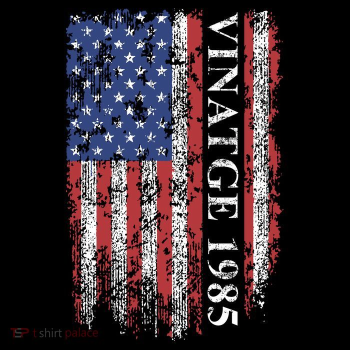 37th Birthday Vintage American Flag 1985 Kids T-Shirt