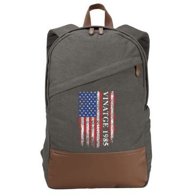 37th Birthday Vintage American Flag 1985 Cotton Canvas Backpack
