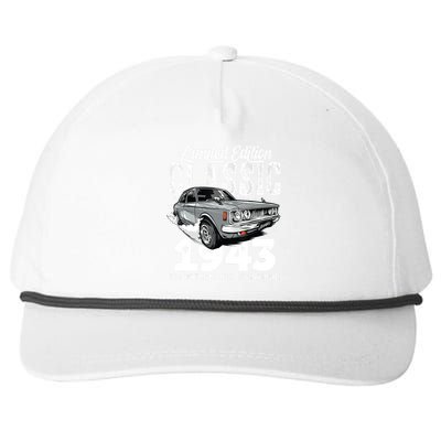 80th birthday Vintage Classic Car 1943 B-day 80 year old Snapback Five-Panel Rope Hat