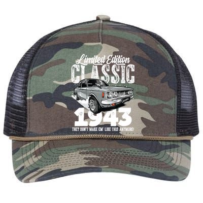 80th birthday Vintage Classic Car 1943 B-day 80 year old Retro Rope Trucker Hat Cap