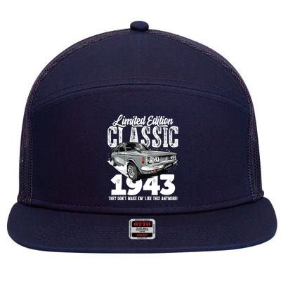 80th birthday Vintage Classic Car 1943 B-day 80 year old 7 Panel Mesh Trucker Snapback Hat