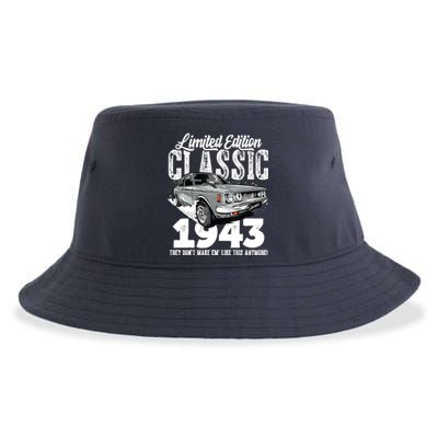 80th birthday Vintage Classic Car 1943 B-day 80 year old Sustainable Bucket Hat