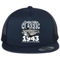 80th birthday Vintage Classic Car 1943 B-day 80 year old Flat Bill Trucker Hat