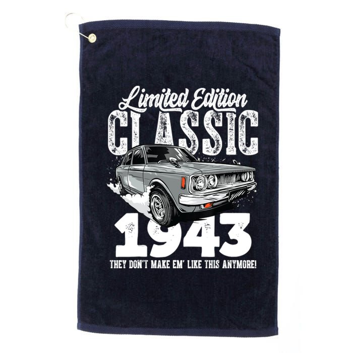 80th birthday Vintage Classic Car 1943 B-day 80 year old Platinum Collection Golf Towel