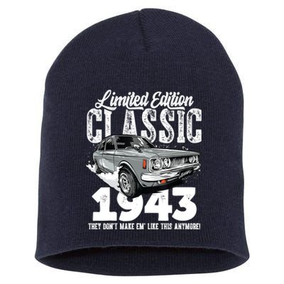 80th birthday Vintage Classic Car 1943 B-day 80 year old Short Acrylic Beanie