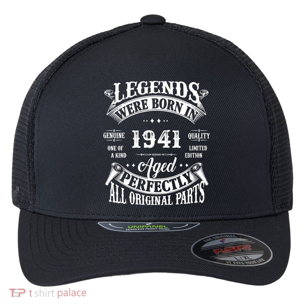 81st Birthday Vintage 1941 Birthday Gift For 81 Birthday Flexfit Unipanel Trucker Cap