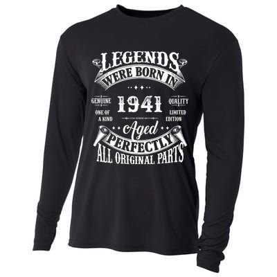 81st Birthday Vintage 1941 Birthday Gift For 81 Birthday Cooling Performance Long Sleeve Crew