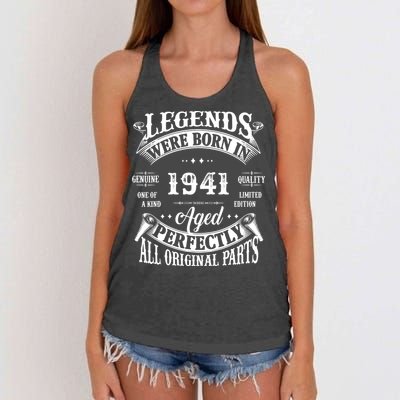81st Birthday Vintage 1941 Birthday Gift For 81 Birthday Women's Knotted Racerback Tank
