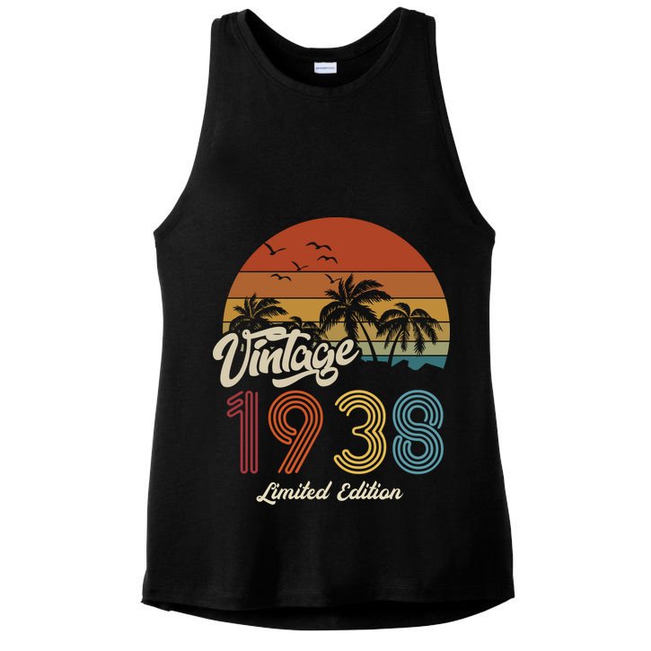 85th Birthday Vintage Limited Edition 1938 Ladies PosiCharge Tri-Blend Wicking Tank