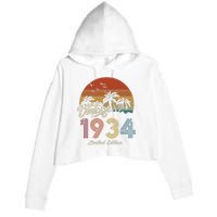 89th Birthday Vintage Limited Edition 1934 Crop Fleece Hoodie