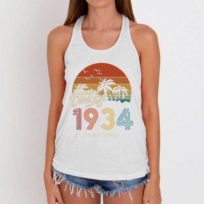 89th Birthday Vintage Limited Edition 1934 Women's Knotted Racerback Tank