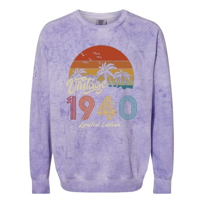 83rd Birthday Vintage Limited Edition 1940 Colorblast Crewneck Sweatshirt