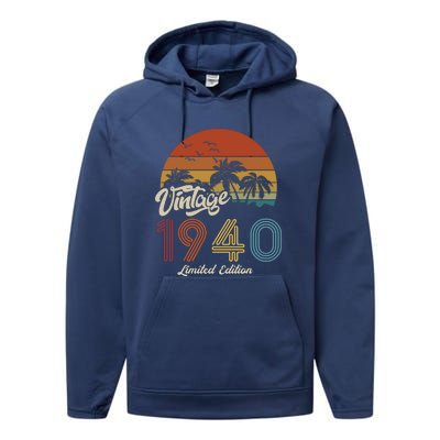 83rd Birthday Vintage Limited Edition 1940 Performance Fleece Hoodie