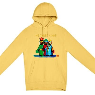 8 Bit We Three Kings Christmas  Premium Pullover Hoodie