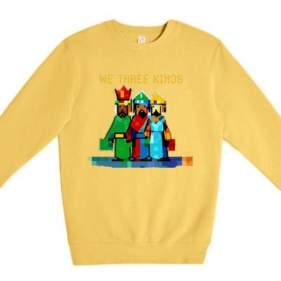 8 Bit We Three Kings Christmas  Premium Crewneck Sweatshirt