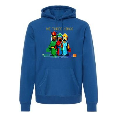 8 Bit We Three Kings Christmas  Premium Hoodie