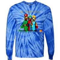 8 Bit We Three Kings Christmas  Tie-Dye Long Sleeve Shirt