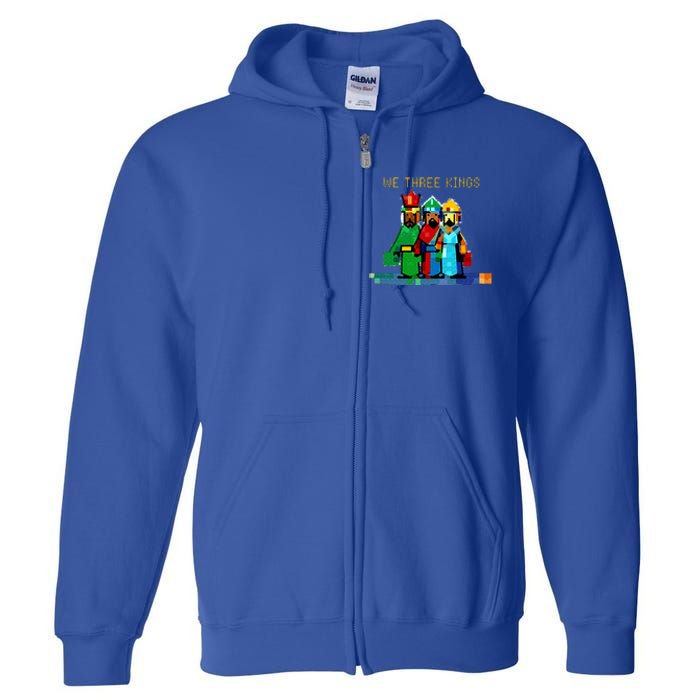 8 Bit We Three Kings Christmas  Full Zip Hoodie