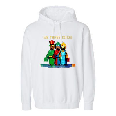 8 Bit We Three Kings Christmas  Garment-Dyed Fleece Hoodie