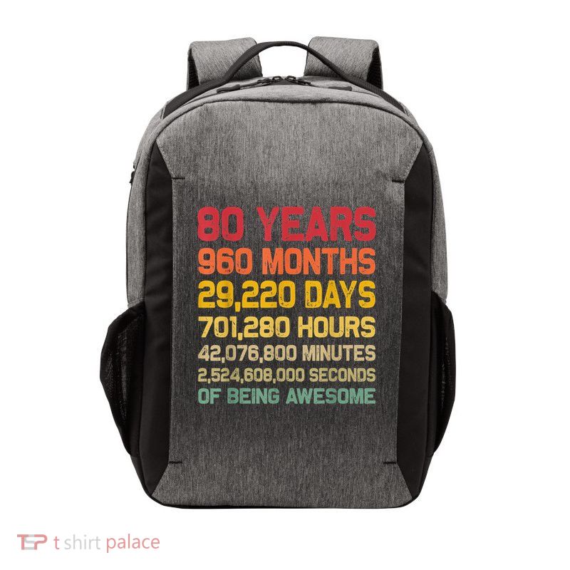 80th Countdown Birthday For 80 Years Old Vector Backpack