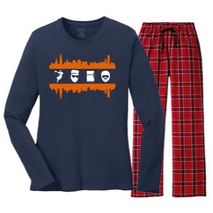 85 Chicago Bears Stars Sport Lover Women's Long Sleeve Flannel Pajama Set 