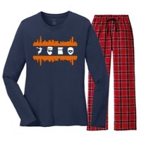 85 Chicago Bears Stars Sport Lover Women's Long Sleeve Flannel Pajama Set 