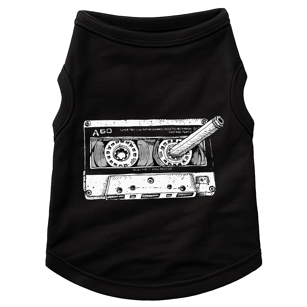 80s Cassette Music Tape Pencil 1980s Vintage Throwback Retro Doggie Tank