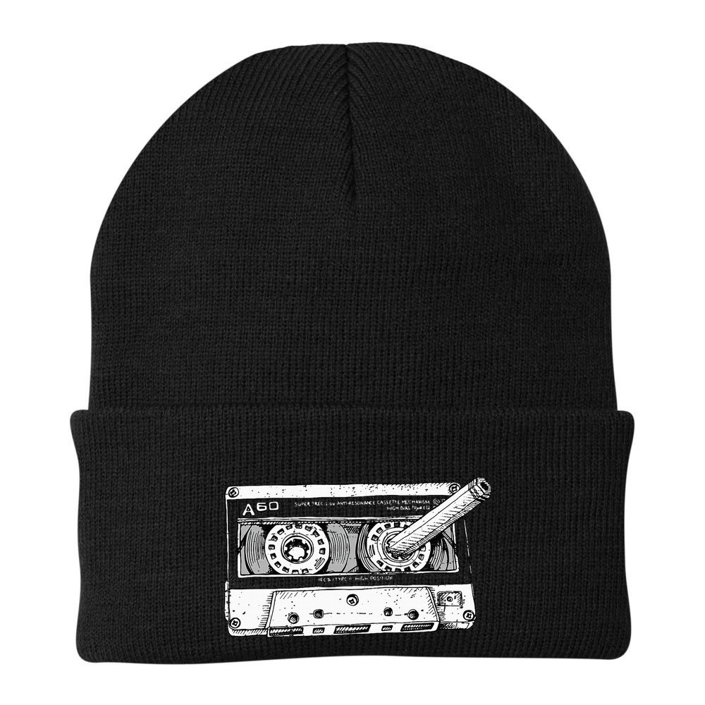 80s Cassette Music Tape Pencil 1980s Vintage Throwback Retro Beanie