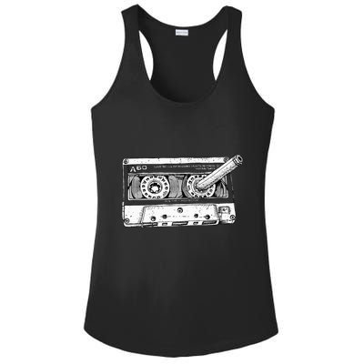 80s Cassette Music Tape Pencil 1980s Vintage Throwback Retro Ladies PosiCharge Competitor Racerback Tank