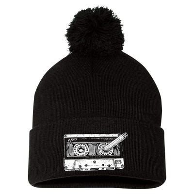 80s Cassette Music Tape Pencil 1980s Vintage Throwback Retro Pom Pom 12in Knit Beanie