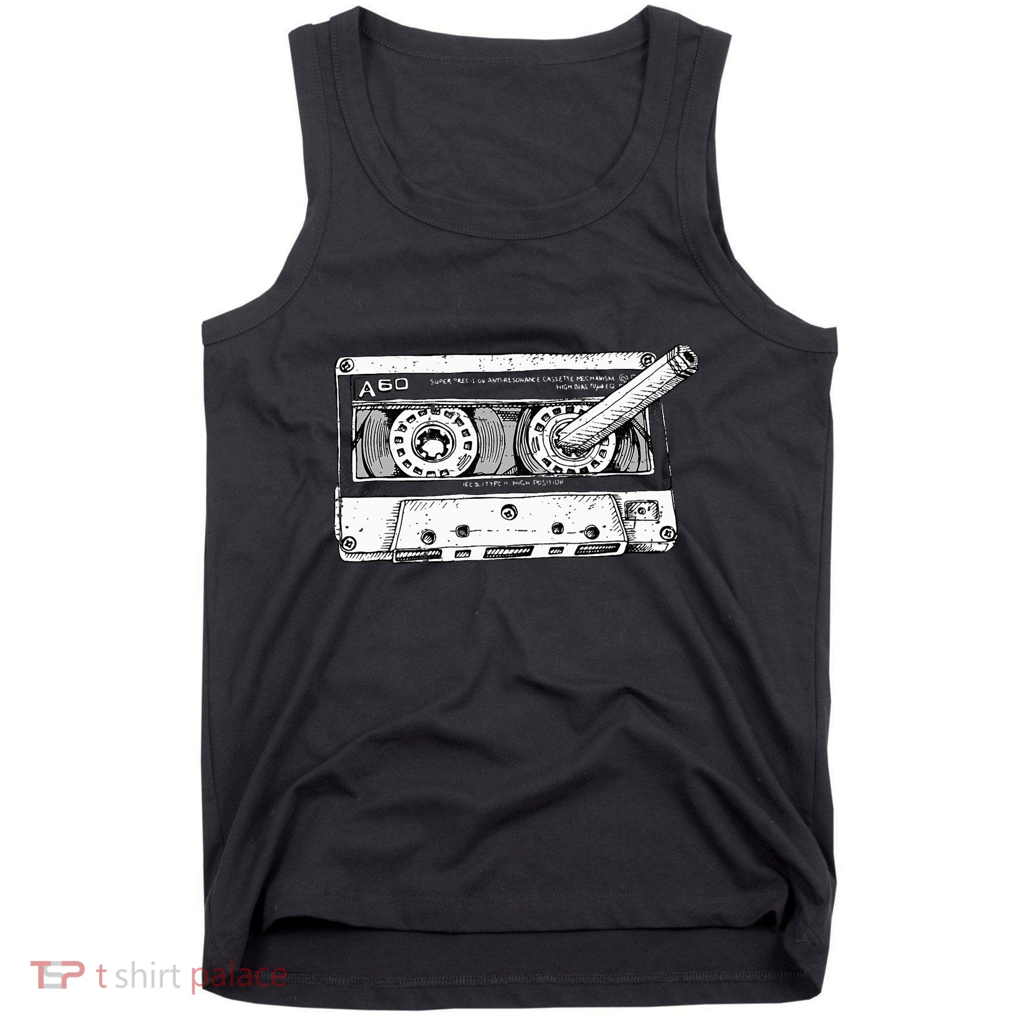 80s Cassette Music Tape Pencil 1980s Vintage Throwback Retro Tank Top